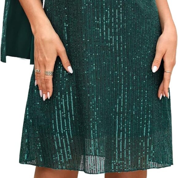 Lace Sequin Prom Evening Dress for wedding Guest, Coctail or formal - Picture 2 of 10